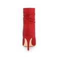thumbnail image 2 of BLISSFUL STEP Women Pointy Toe Stiletto Heels Ankle Boots Red 10, 2 of 6