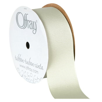 Offray Ribbon, Antique White 1 1/2 inch Grosgrain Polyester Ribbon, 12 feet