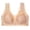 Beige, variant on Women's Front Closure Lace Wireless Bra Seamless T Back Plus Size Comfort Support Bra for Large Bust,L