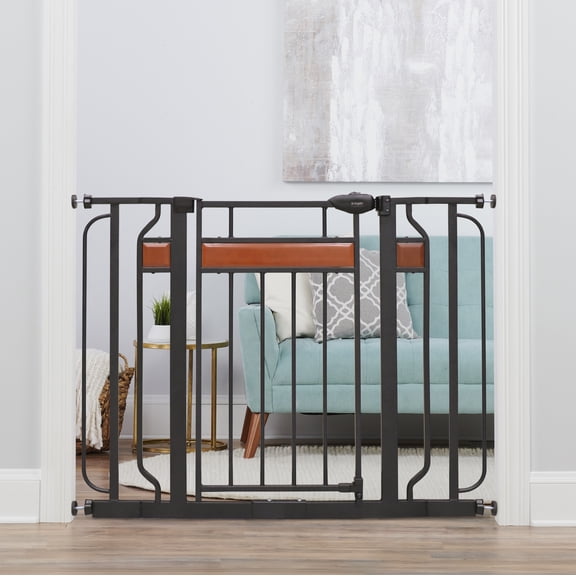 Regalo Home Accents Extra Tall Walk Thru Baby Safety Gate 37 inch New Zealand Pine
