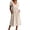 Beige, variant on VBVC Women's Cotton Linen Button Down Midi Dress, Summer V-Neck Beach Dress For Women, Ladies' Short Sleeve High Waist Dress with Pockets,White,S-2XL