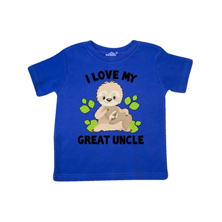 

Inktastic Cute Sloth I Love My Great Uncle with Green Leaves Gift Toddler Boy or Toddler Girl T-Shirt