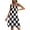 Style-26, variant on Black and White Checkered Flag Women's Dress Summer Crew Neck Casual Wear