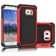 thumbnail image 1 of Galaxy S6 Case, Samsung S6 Cover, Tekcoo [Tmajor] [Red/Black] Shock Absorbing Hybrid Rubber Plastic Impact Defender Rugged Slim Hard Case Cover Shell For Samsung Galaxy S6 S VI G9200 GS6, 1 of 4