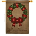 thumbnail image 2 of Breeze Decor 14108 Christmas Wreath 2-Sided Vertical Impression House Flag - 28 x 40 in., 2 of 2