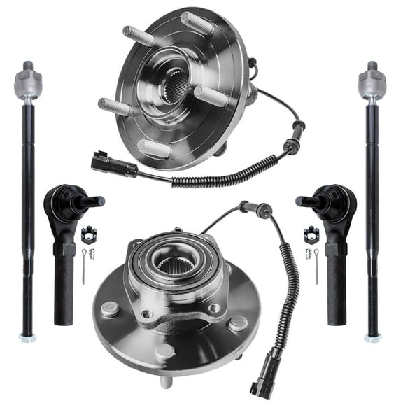 Detroit Axle - Front Wheel Hub & Bearing Assembly   Inner Outer Tie Rods Replacement for 2008-2010 Chrysler Town & Country Dodge Grand Caravan