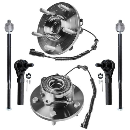 Detroit Axle - Front Wheel Hub & Bearing Assembly + Inner Outer Tie Rods Replacement for 2008-2010 Chrysler Town & Country Dodge Grand Caravan