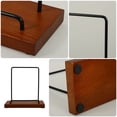thumbnail image 3 of BESTYASH 1Pcs Vinyl Record Organizer Brown Iron Wood Minimalist Rack for Home Decoration, 3 of 8