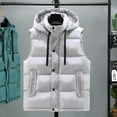 thumbnail image 5 of Durtebeua Men's Outdoor Winter Vest Outerwear Removable Hooded Padded Puffer Sleeveless Vest Z03-Grey,4XL, 5 of 7