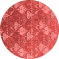 thumbnail image 1 of Ahgly Company Indoor Round Oriental Red Industrial Area Rugs, 3' Round, 1 of 4