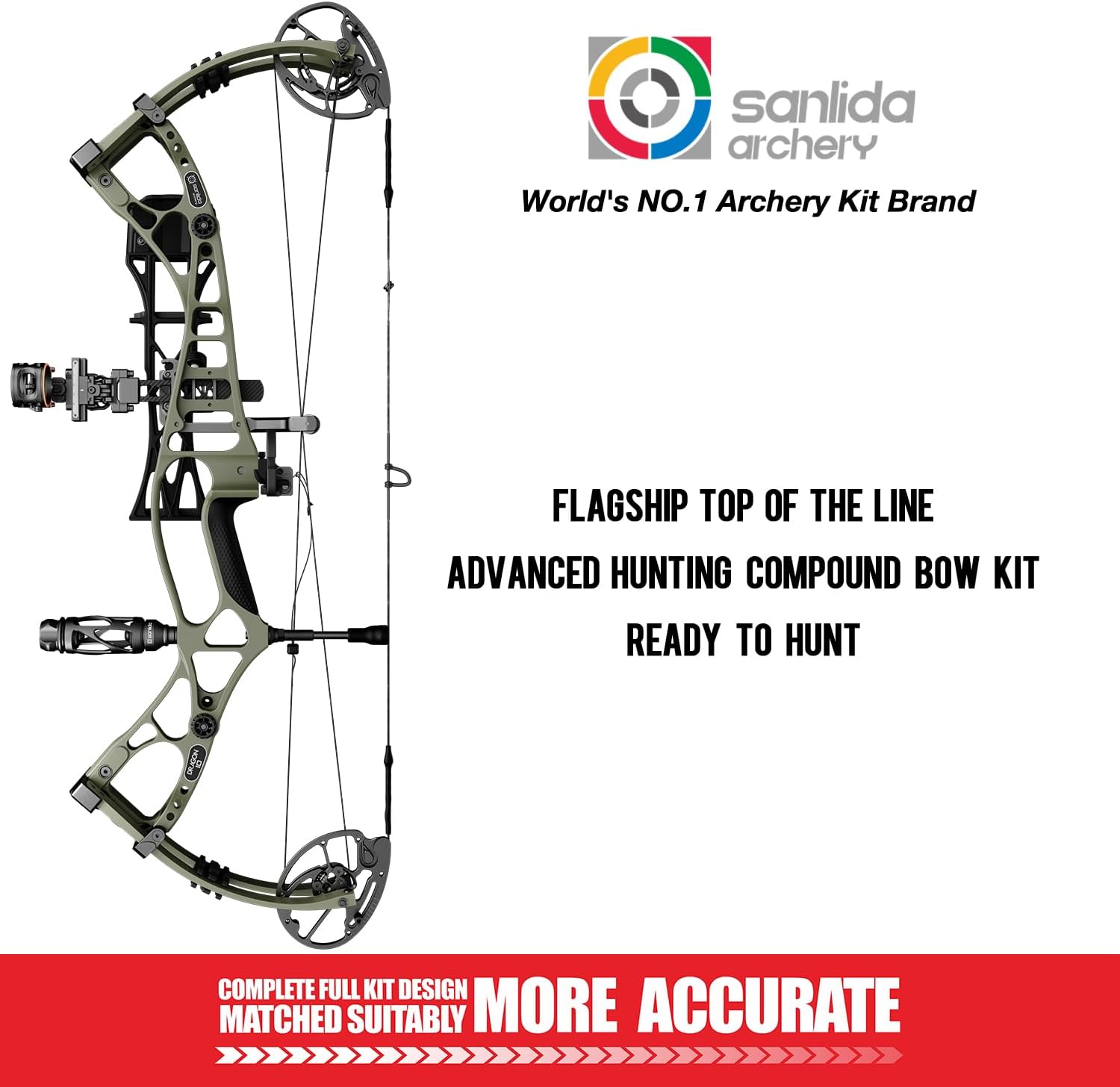 Sanlida Dragon 10 Flagship Top of The Line Hunting Compound Bow Kit for Adults, Standard Hunting Bow for Adults and Advanced Archers, IBO Speed 340 FPS
