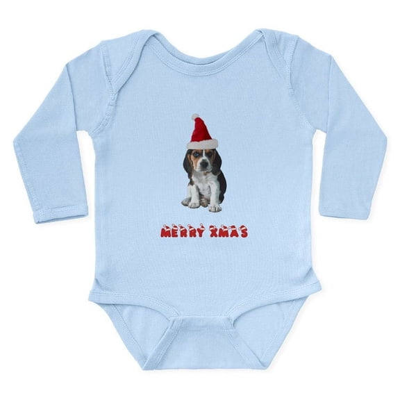 CafePress - Beagle Christmas Long Sleeve Infant Bodysuit - Long Sleeve Cotton Baby Bodysuit