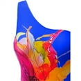 thumbnail image 5 of Ecqkame Women's One Shoulder Swimsuits Two-Piece Tummy Control Beach Vacation Bathing Suits Vintage Floral Print with Sarong Wrap Skirt Blue XL, 5 of 5