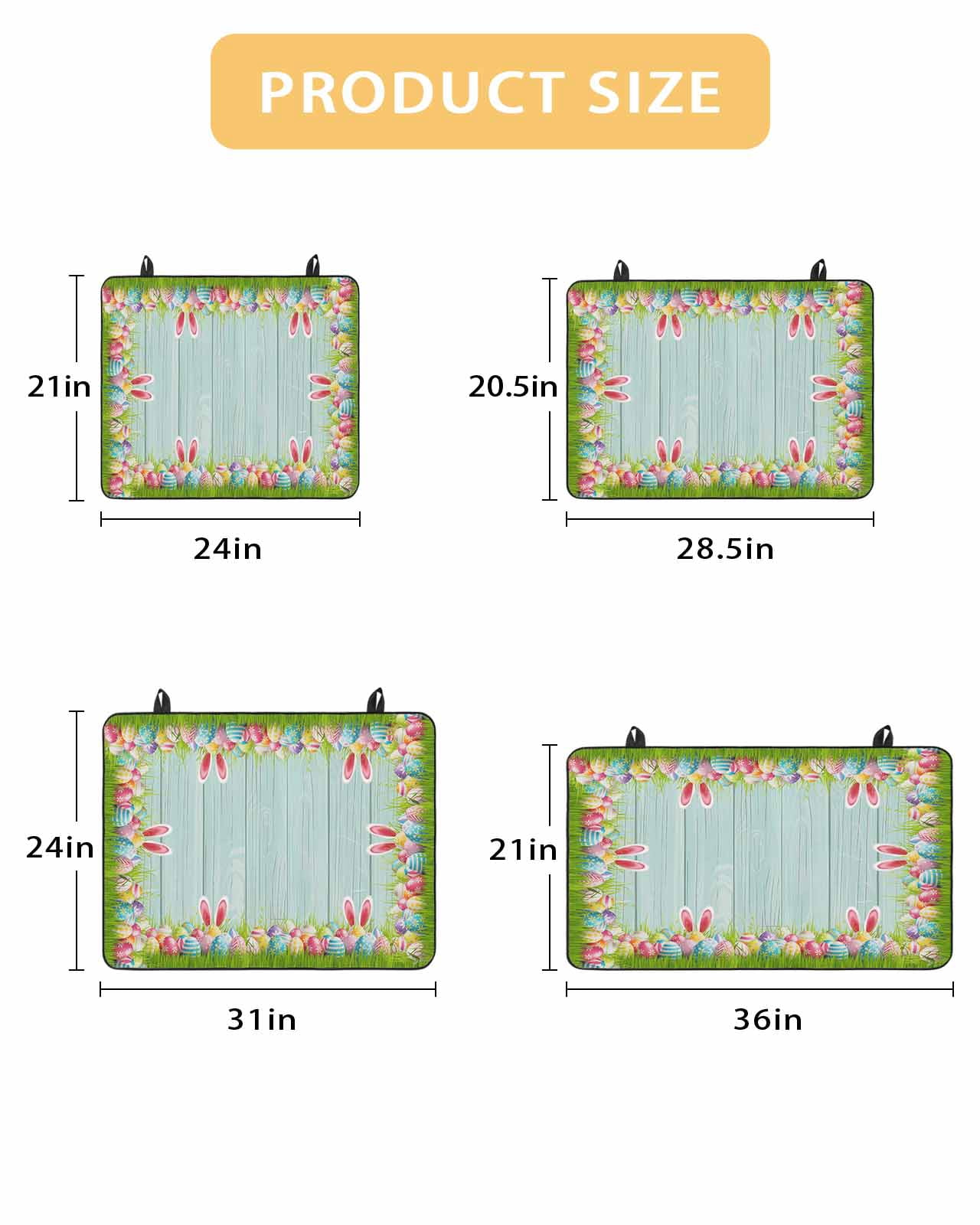 Large Induction Cooktop Protector Mat Easter Stove Top Covers for Electric Stove, Spring Rabbit Ears Colorful Eggs Wooden Grian Decorative Stove Burner Cover Mats, Glass Top Stove Cover