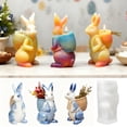 thumbnail image 2 of Pisexur Batería de cocina Moldes de Pascua. Molde para hornear con forma de conejo de Pascua. Molde para yeso con forma de conejo de Pascua. Velas de cera de soja. para la cocina del hogar, 2 of 4