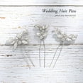 thumbnail image 3 of Crystal Bride Wedding Hair Pins Silver Rhinestone Hair Piece Bridal Hair Jewelry Accessories for Women HP130 (Silver), 3 of 4