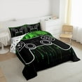 thumbnail image 3 of jejeloiu Teen Video Game Full Size Comforter Sets,Gamepad Game Lover Bedding Comforter Set,Green Black Bedding Sets For Boys,Ultra Soft Home Decor Reversible,3pcs, 3 of 8