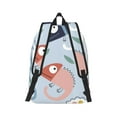 thumbnail image 2 of Honeii Cute Chameleons On Blue Print Canvas College Laptop Backpack, Durable Rucksack Travel Notebook Bag School Backpack Book Bag for Men Women-Medium, 2 of 7