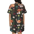 thumbnail image 3 of Kdxio Mushroom With Snails Print Pajamas Sets for Women Short-Sleeved Pjs with Lounge Shorts Two Piece Sleepwear S-4XL, 3 of 8