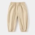 thumbnail image 4 of 3-4T Toddler Cargo Jogger Pants Contrast Stitch,Kids Spring Fall Elastic Waist Cotton Twill Multi Pocket Loose Casual Workwear Trousers for 3T 4T 5T 6T 8T 9T Boys Girls,Beige, 4 of 4