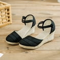 thumbnail image 4 of AnuYalue Wedge Espadrilles for Womens Dressy, Lace up Espadrilles Closed Toe Wedges Sandals Strappy Slingback Platform Heels Summer Wedges Shoes, 4 of 9