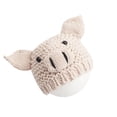 thumbnail image 2 of EeaseMX Accesorios de fotografía para recién nacidos: gorro de crochet para bebé, adorable cerdito tejido (beige), 2 of 8