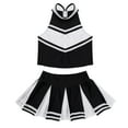 thumbnail image 3 of YONGHS Kids Girls Cheerleading Outfit Sleeveless Tops Pleated Skirt Set 6-16 Black 8, 3 of 7