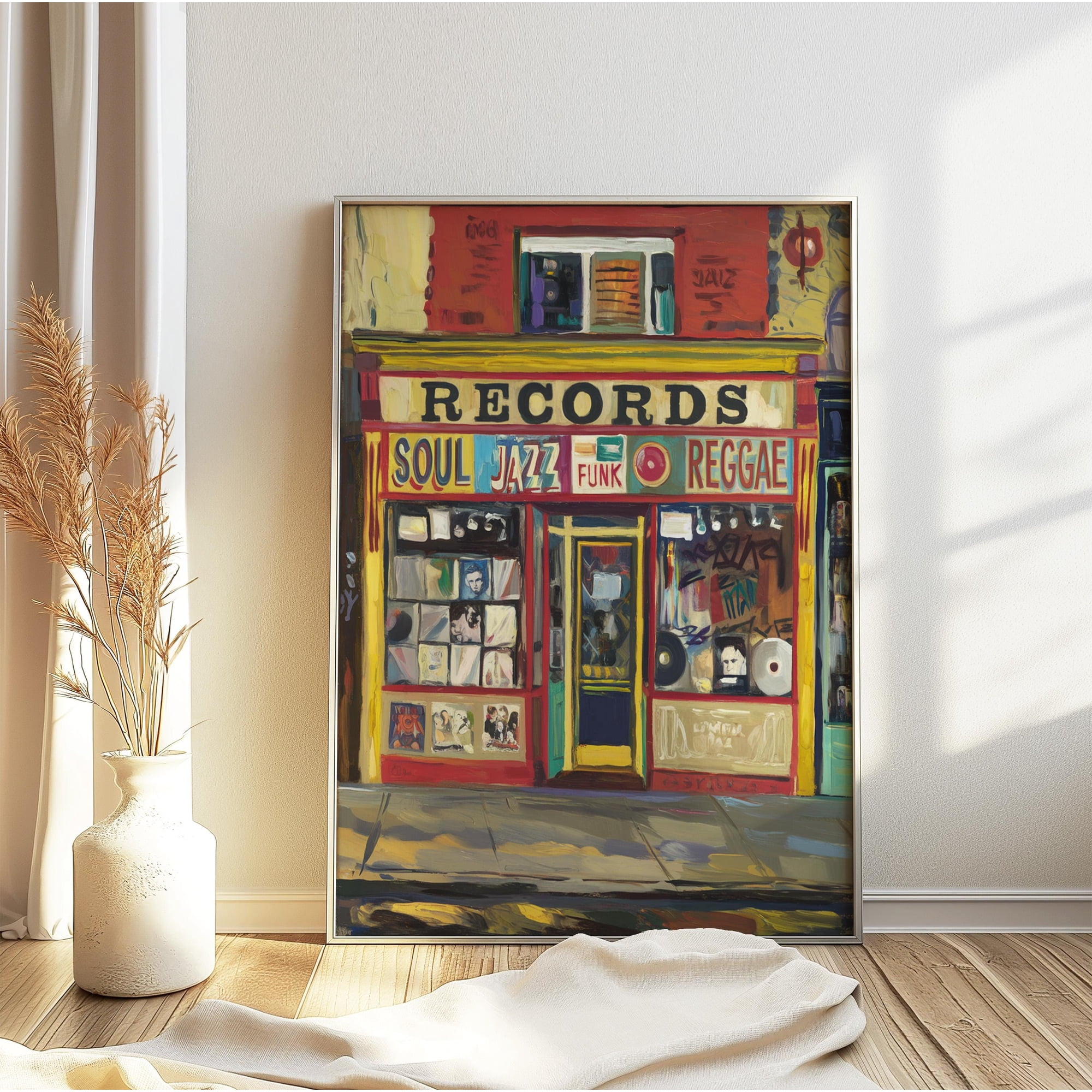 SHIRVA Retro Vinyl Record Store Poster Vintage Music Print Record Store Art Music Poster Music Gift Retro Music Artwork Album Cover Art Unframed Paper Poster 16x24in