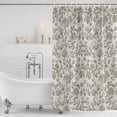 thumbnail image 2 of Spring Flowers Shower Curtain Set - 72" x 78" Washable Bathtub Curtain with 12 Hooks, Farmhouse Sage Green Pastoral Floral Leaf Waterproof Fabric Stall Shower Curtains for Bathroom/Bathtub Décor, 2 of 6