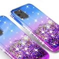 thumbnail image 4 of For Samsung Galaxy A71 5G/SM-A716U Case Liquid Glitter Quicksand Phone Case Cover w/ Tempered Glass Screen Protector for Girls Women - Purple/Blue, 4 of 5