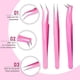 thumbnail image 3 of 6 Pieces Eyelash Extension Tweezers Lash Tweezers Set Stainless Steel Straight And Curved Tip Tweezers Precision Eyebrow Tweezers Nippers For Eyebrow, 3 of 5