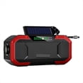 thumbnail image 1 of Radio Solar con Manivela, Altavoz Bluetooth, Linterna LED de Emergencia, Batería Externa, Dispositivo de Audio, Color Rojo., 1 of 10