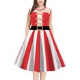 thumbnail image 1 of Pudcoco Robe pour Femme Style de Noël Motif Dentelle Sans Manches Robe Midi, 1 of 6