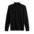 thumbnail image 4 of Long Sleeve Golf Shirt Men Mens Knit Shirts Notch Neck Breathable Soft Casual Lightweight Solid Color Tops, 4 of 5