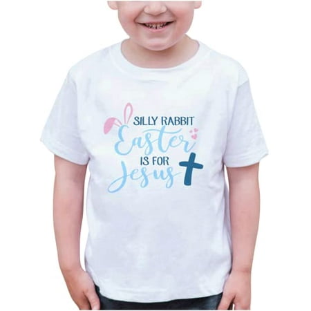 

7 ate 9 Apparel Kid s Happy Easter Shirts - Funny Silly Rabbit White T-Shirt 3T