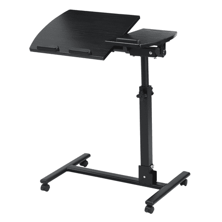 Portable Rolling Laptop Cart Mobile Desk Notebook With Angle And