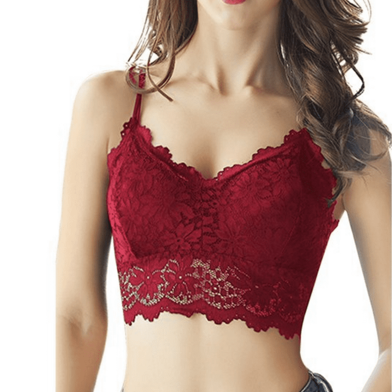 Women's Lace Bralette Padded Wire Free Bra Fashionable Crop Top Style Sexy  Tops 