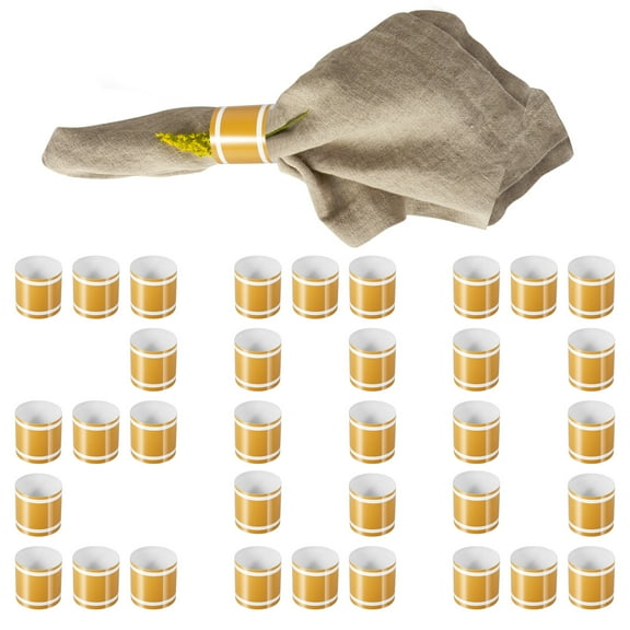 Grusce 200PCS Napkin Band Self Adhesive Paper Napkin Ring Lightweight Silverware Wrap Band for Home Outdoor Gathering Party