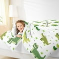 thumbnail image 4 of Homewish Cartoon Crocodile Bedding Comforter Set,Wild Animal Twin Comforter Sets,Green White Bedding Set For Boys Kids,Luxury Bedroom Decor Reversible,2-Piece, 4 of 8