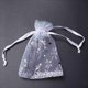 thumbnail image 5 of 500 PCS Organza Bolsas de Regalo de Boda Bolsas con CordóN de Joyería Bolsas Copos de Nieve Blancos Plateados Impresos Bolsos de Fiesta Transparentes, 5 of 5