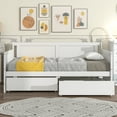 thumbnail image 2 of Miniyam Wooden Twin Size Daybed with 2 Drawers, Sofa Bed for Bedroom Living Room, White, 2 of 8