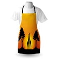thumbnail image 4 of Silhouette Apron, Trees Sun Giraffe Desert Gradient Graphic Pattern, Unisex Kitchen Bib with Adjustable Neck for Cooking Gardening, Adult Size, Yellow Orange, by Ambesonne, 4 of 4