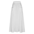 thumbnail image 5 of RUTAYY Women Casual Skirts With Pockets Plus Size Maxi Skirts High Waist Pleated Skirt Long A-Line Skirts Flowy Travel Skirt Solid Color Flowy Swing Skirts, 5 of 5