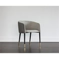 thumbnail image 2 of Maklaine 18.5" Modern Faux Leather and Fabric Dining Armchair in Gray and Black, 2 of 8