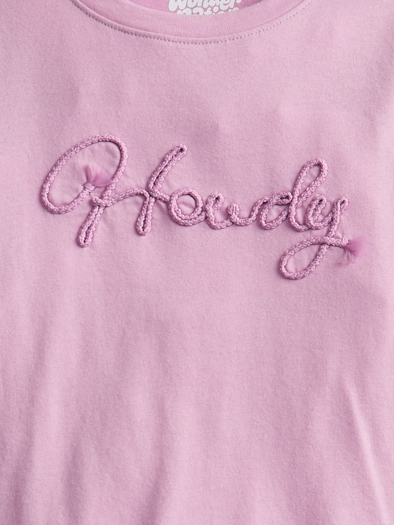 Wonder Nation Girls Embellished Tee with Long Sleeves, Sizes 4-18 & Plus