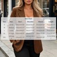 thumbnail image 3 of MOONDU Women's Blazer Pinstripe Striped Notched Lapel Single Breasted Button Front Long Sleeve with Pockets Business Casual Work Office Fall Winter Daily Wear, 3 of 8