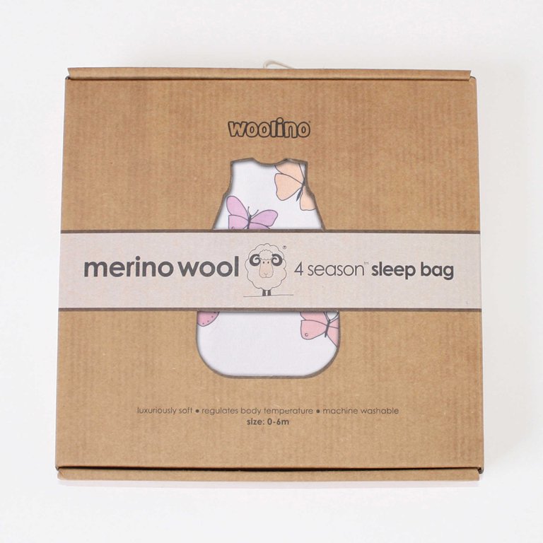 Woolino Season Basic Baby Sleep Bag or Sack, Merino Wool, 0-6m