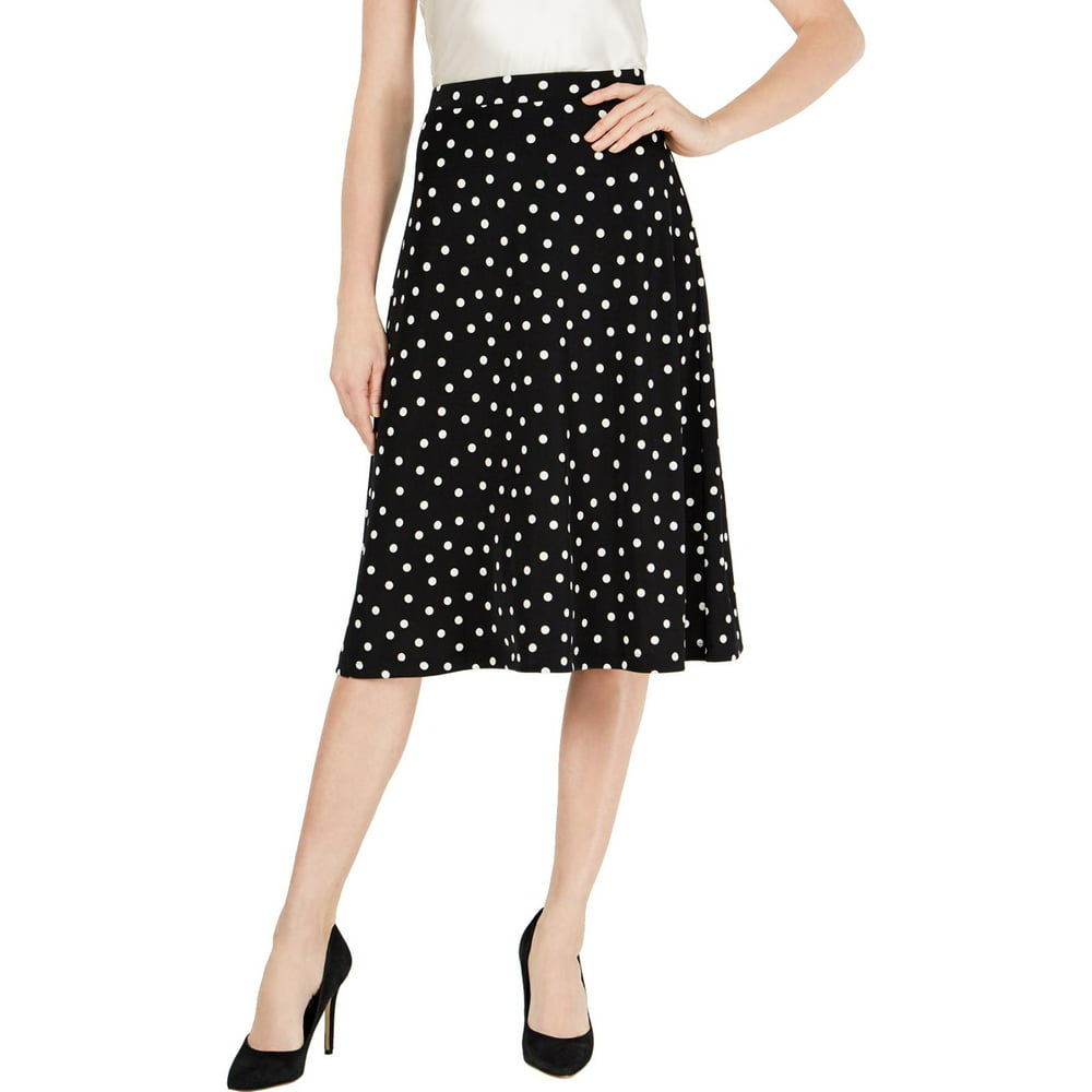 Kasper - Kasper Womens Polka Dot A-Line Midi Skirt Black L - Walmart ...