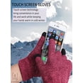 thumbnail image 5 of Gustave 2 Pairs Winter Knit Gloves Touchscreen Windproof Anti-slip Thermal Soft Wool Lining Elastic Cuff for Women Men "Rose Red, Women", 5 of 9