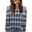Navy_#10, variant on Nokdvo Sweatshirt Women Trendy Plaid Crew Neck Pullover Long Sleeve Casual Loose Fitting Basic Tees,Green S
